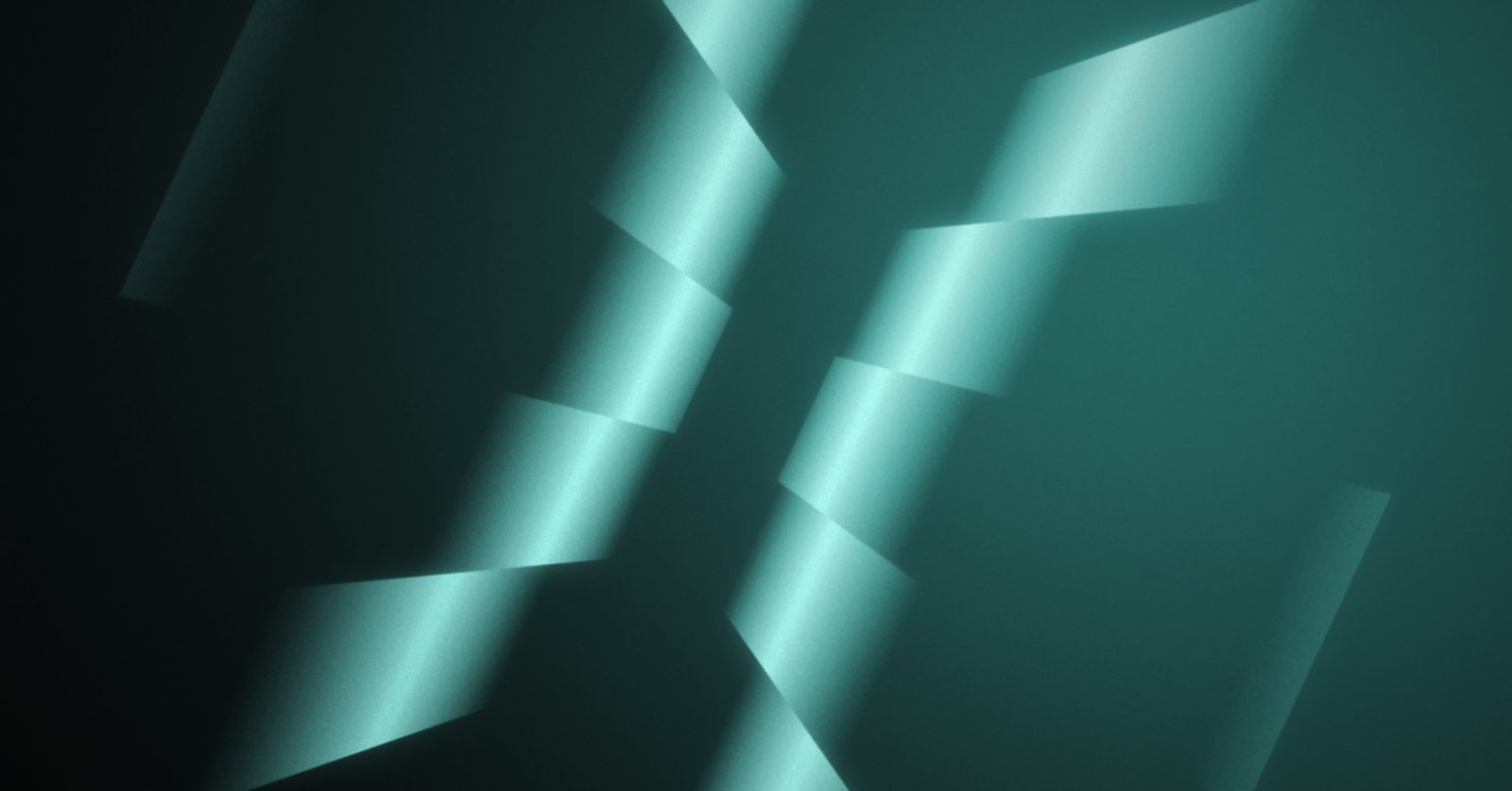 Abstract teal light ribbons on a dark green background, the key artwork for A State of Trance Los Angeles 2027.